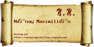 Nánay Maximilián névjegykártya